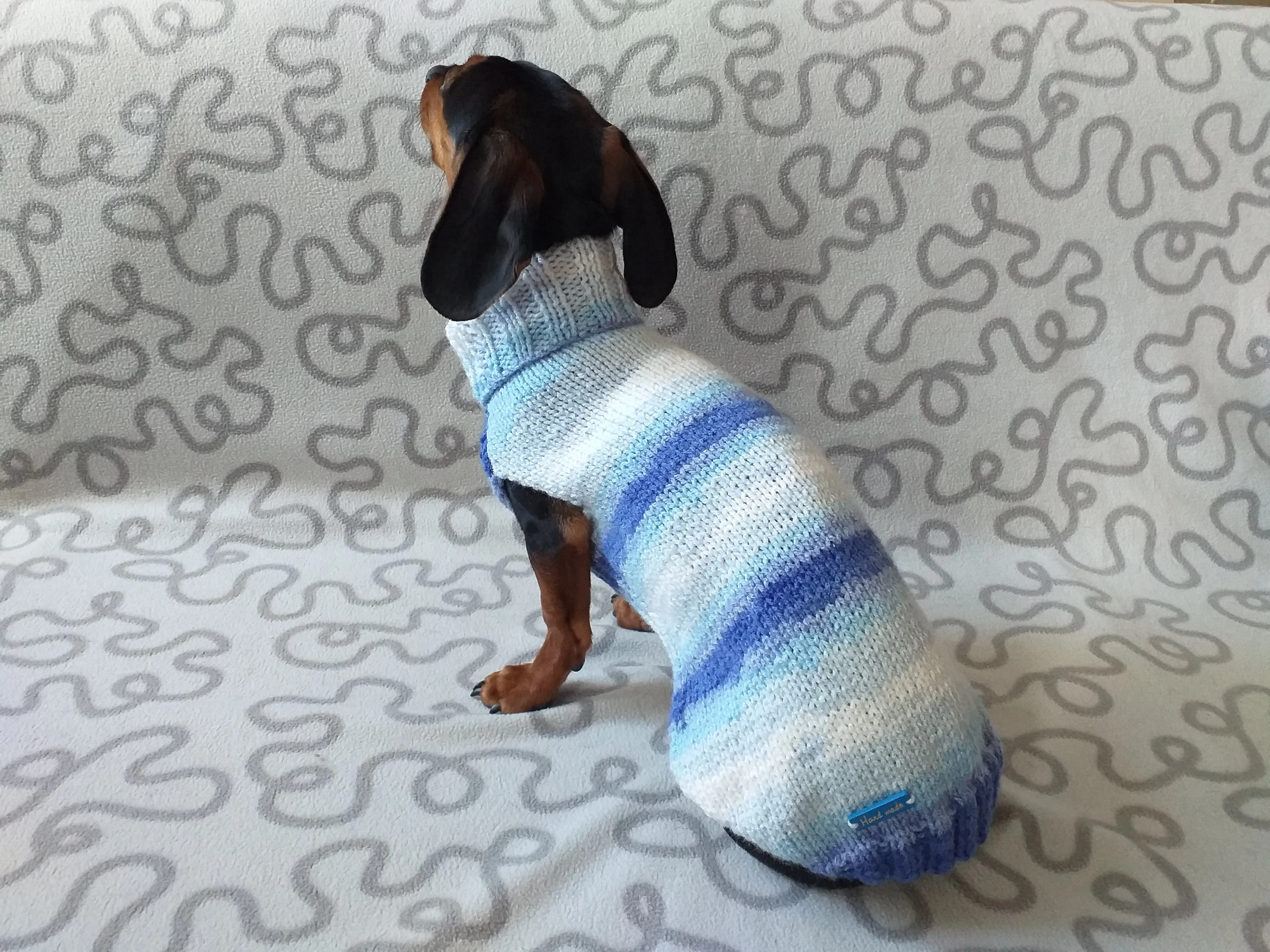 Melange sweater for mini dachshund,Dachshund Sweater, Dog Clothes, Dog sweater, Dachshund clothes, Wiener dog clothes, Winter dog sweater