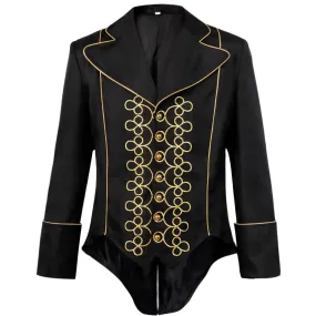 Men Steampunk Gothic Blazer Jacket Coat Vintage Halloween Jacket Outwear