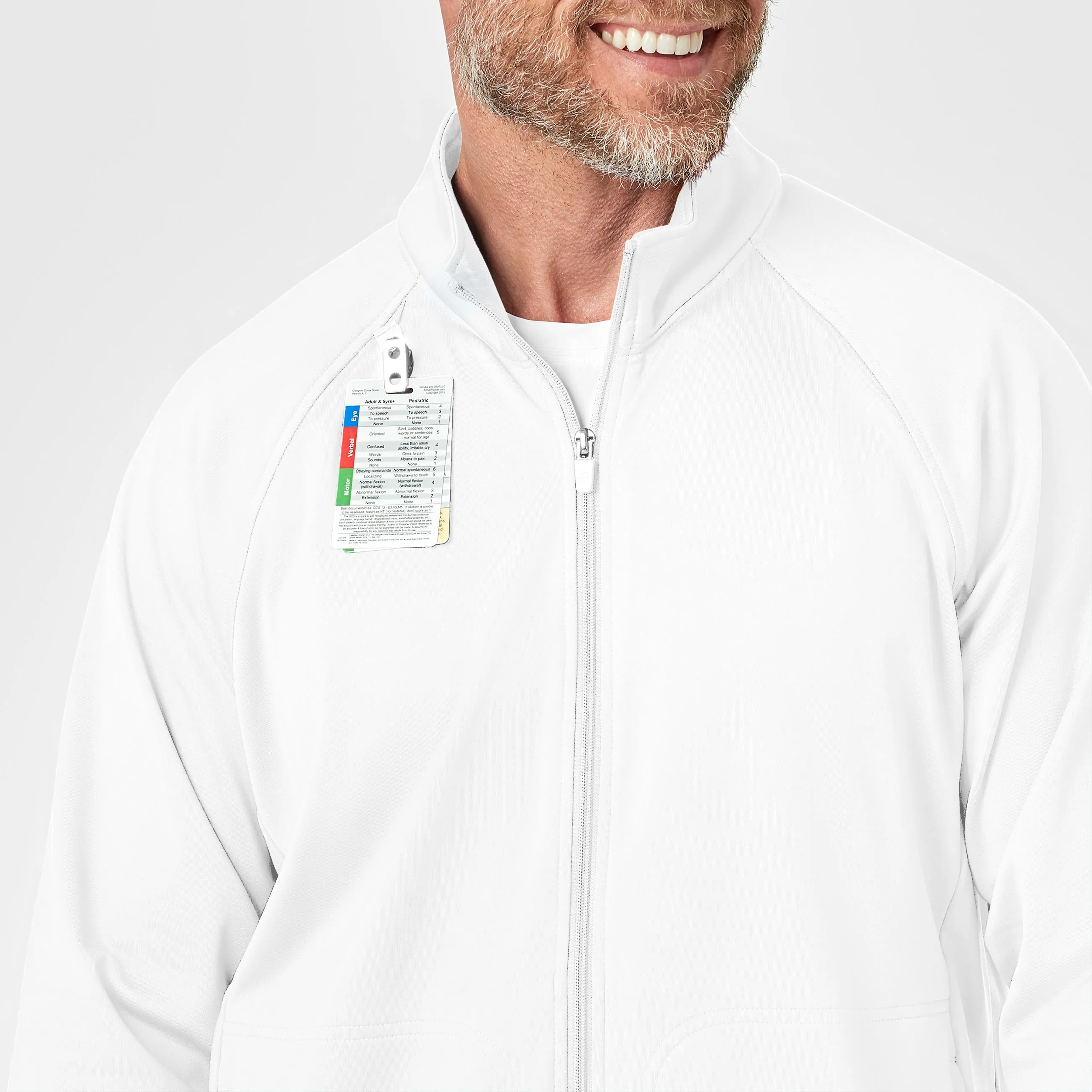 Men's Fleece Full Zip Jacket - White