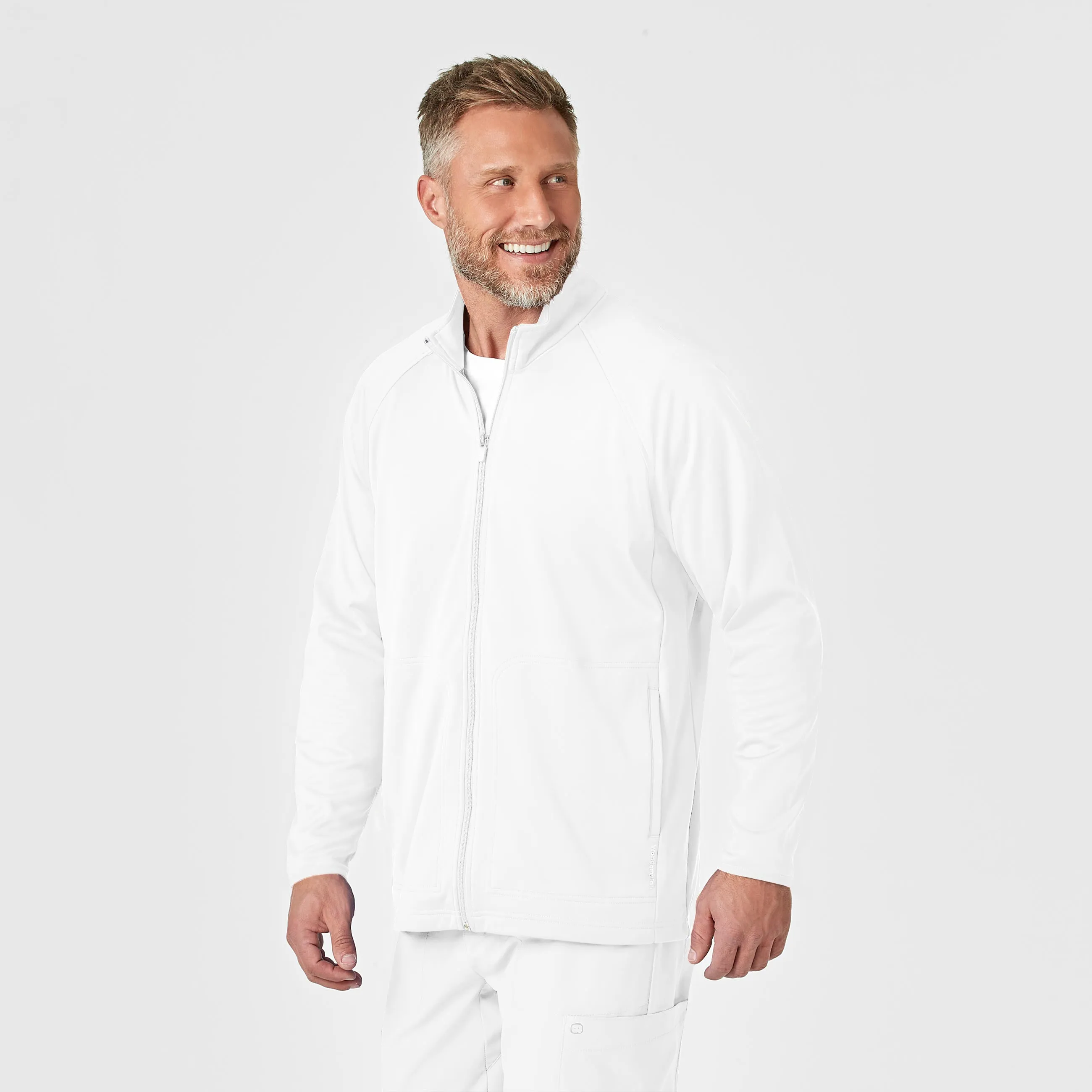 Men's Fleece Full Zip Jacket - White