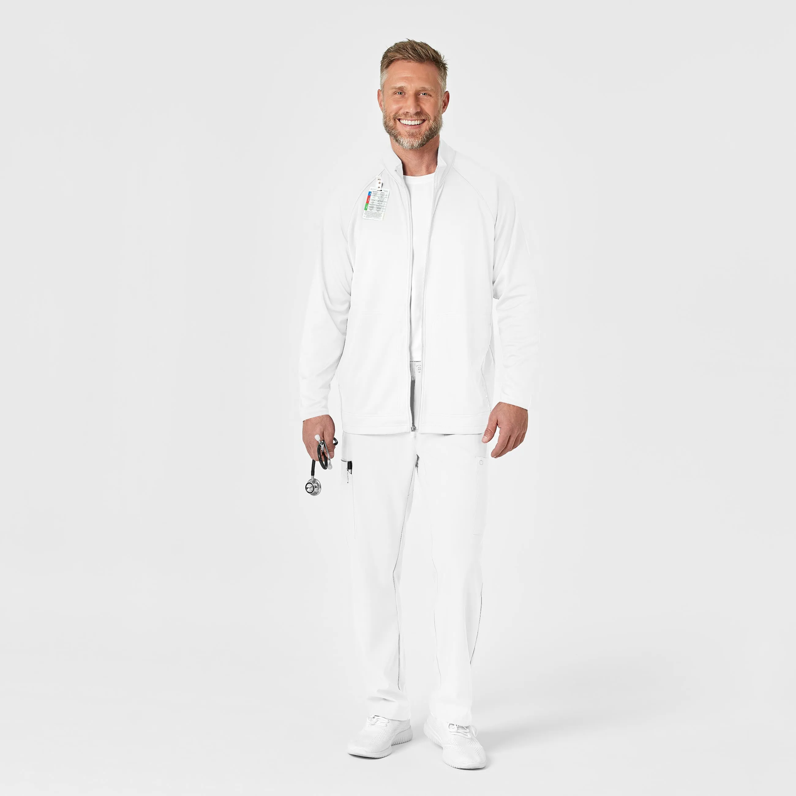 Men's Fleece Full Zip Jacket - White