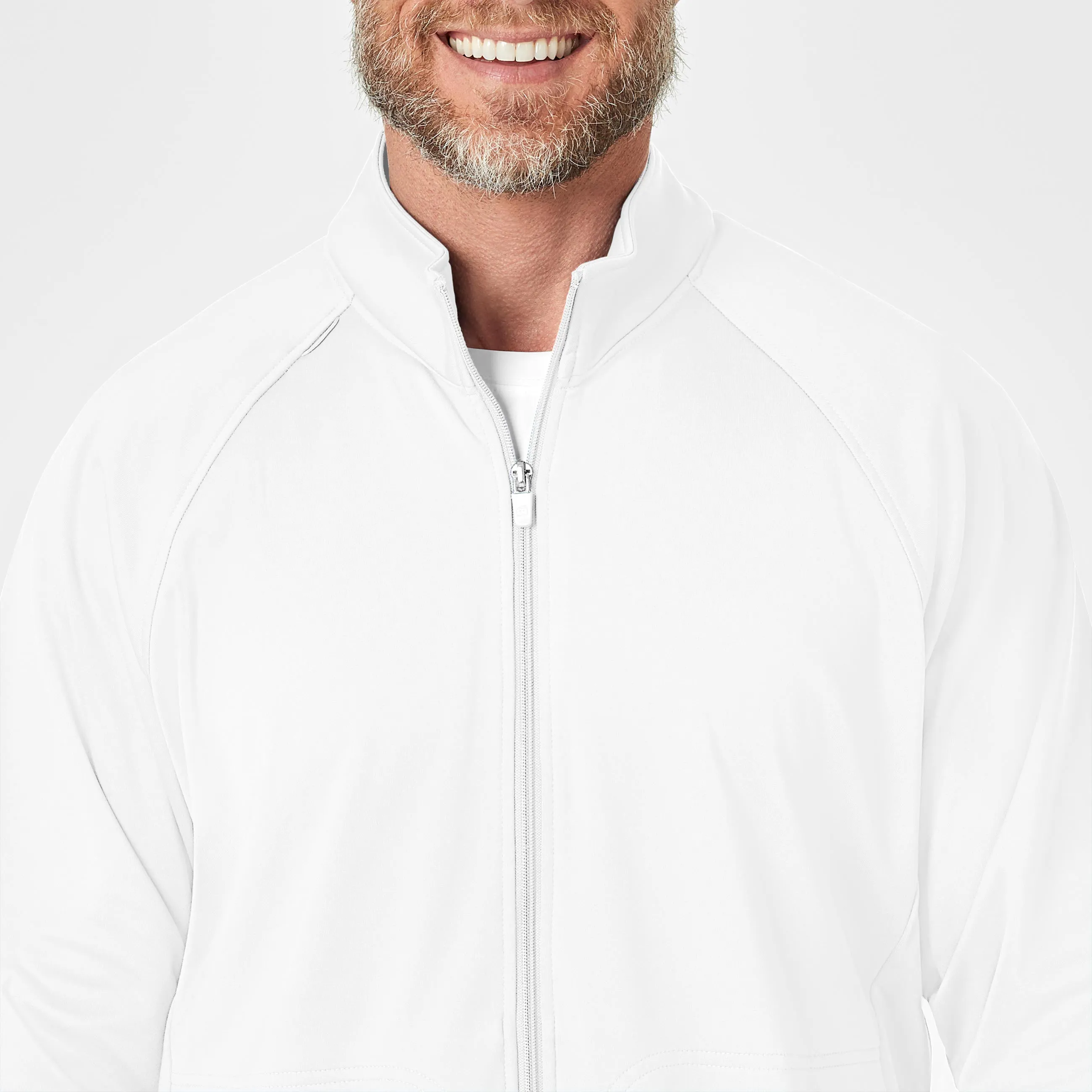 Men's Fleece Full Zip Jacket - White