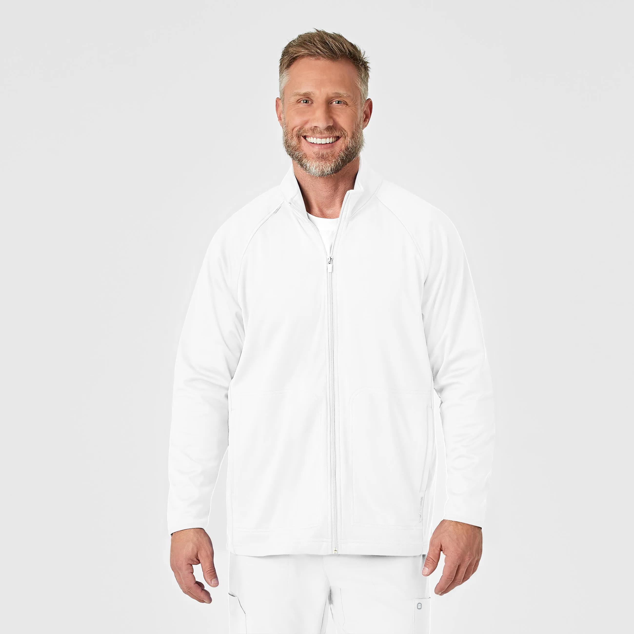 Men's Fleece Full Zip Jacket - White