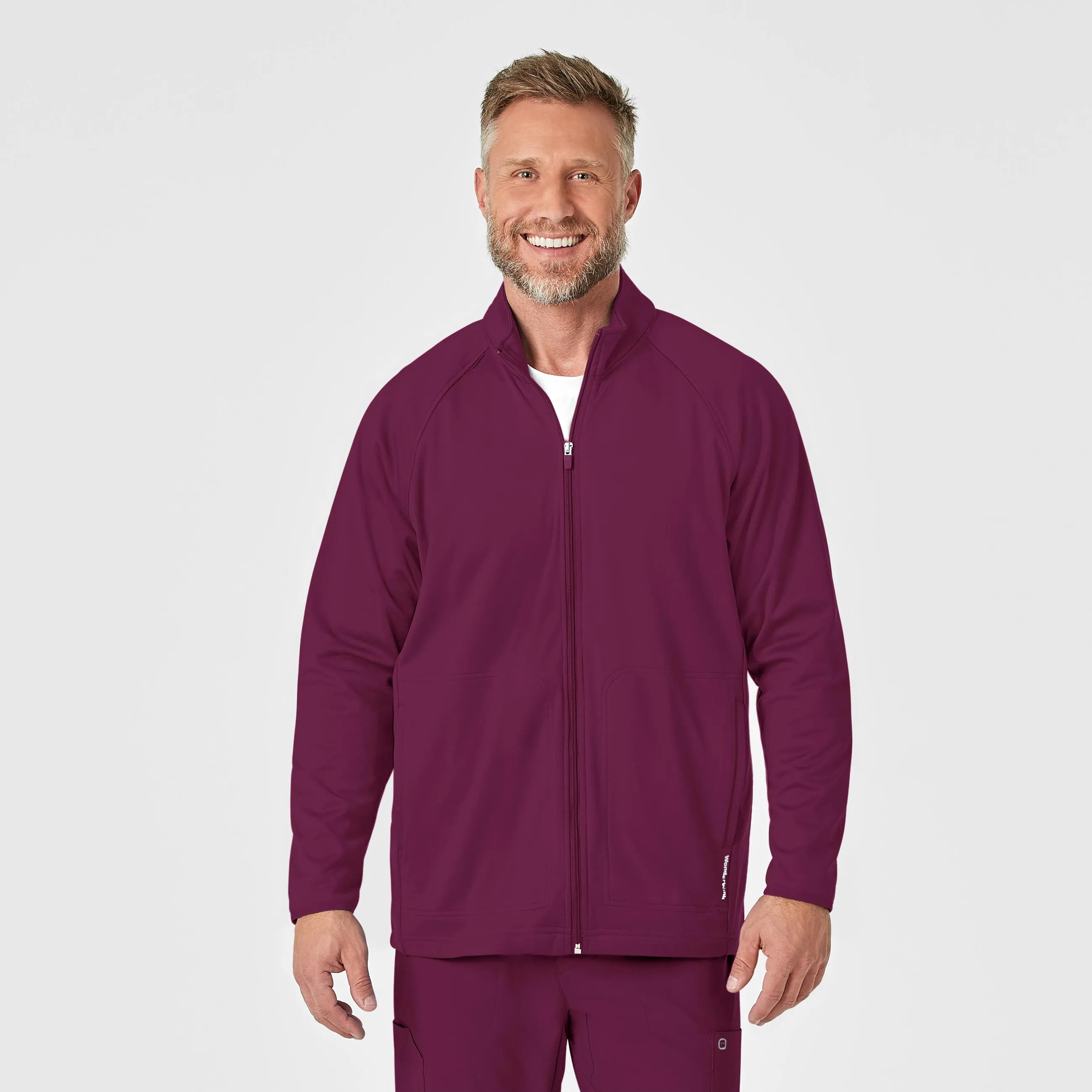 Men's Fleece Full Zip Jacket - Wine