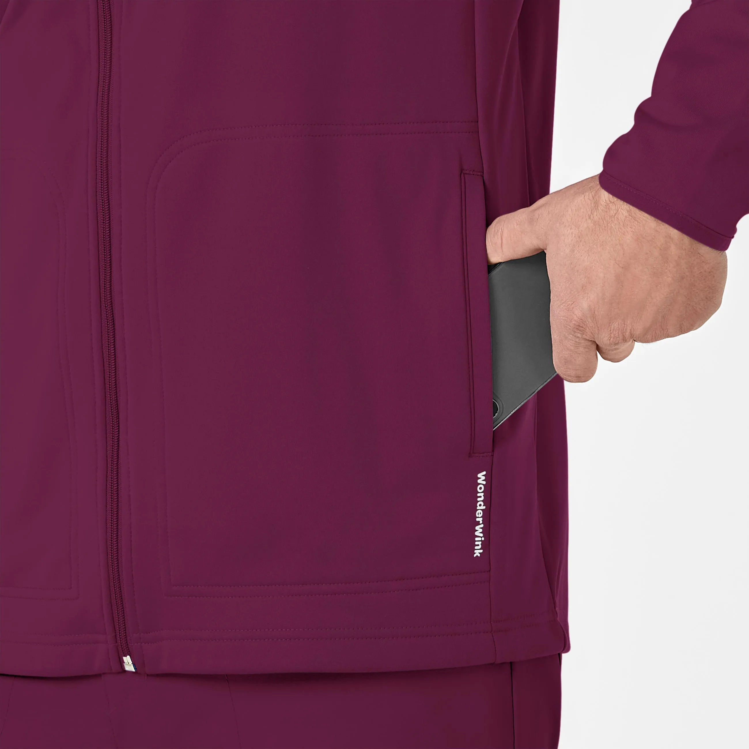 Men's Fleece Full Zip Jacket - Wine