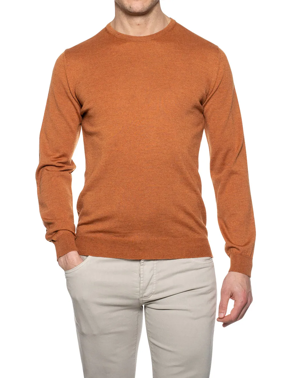 Merino Wool Crew Neck Rust 767