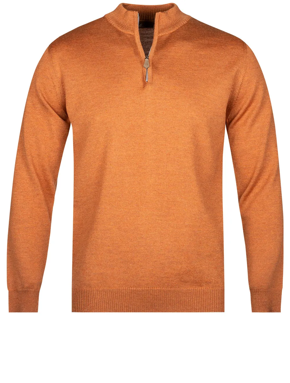 Merino Wool Halfzip Rust