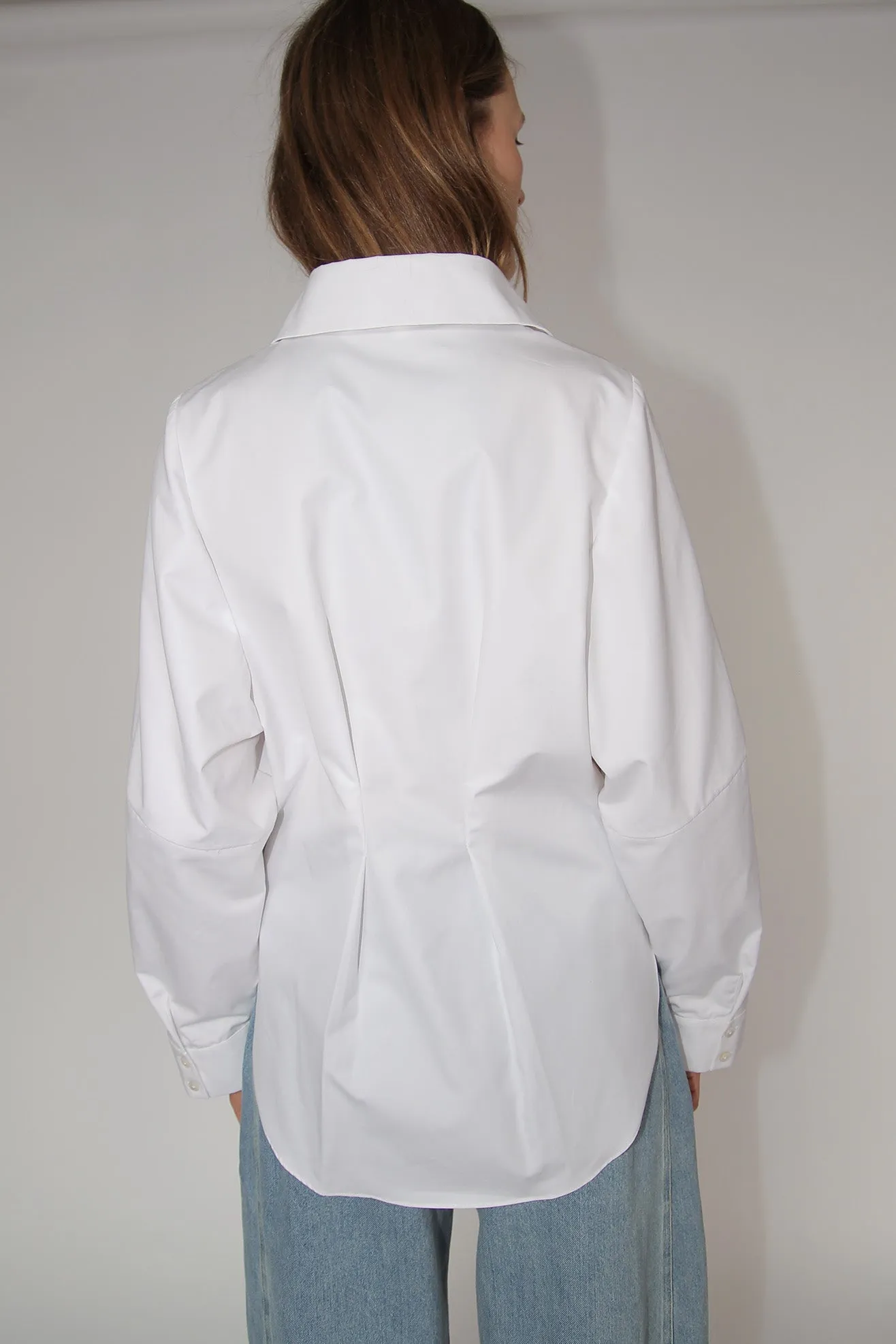 MR. LARKIN, Roberta Corset Shirt, Heavy Poplin, Off White