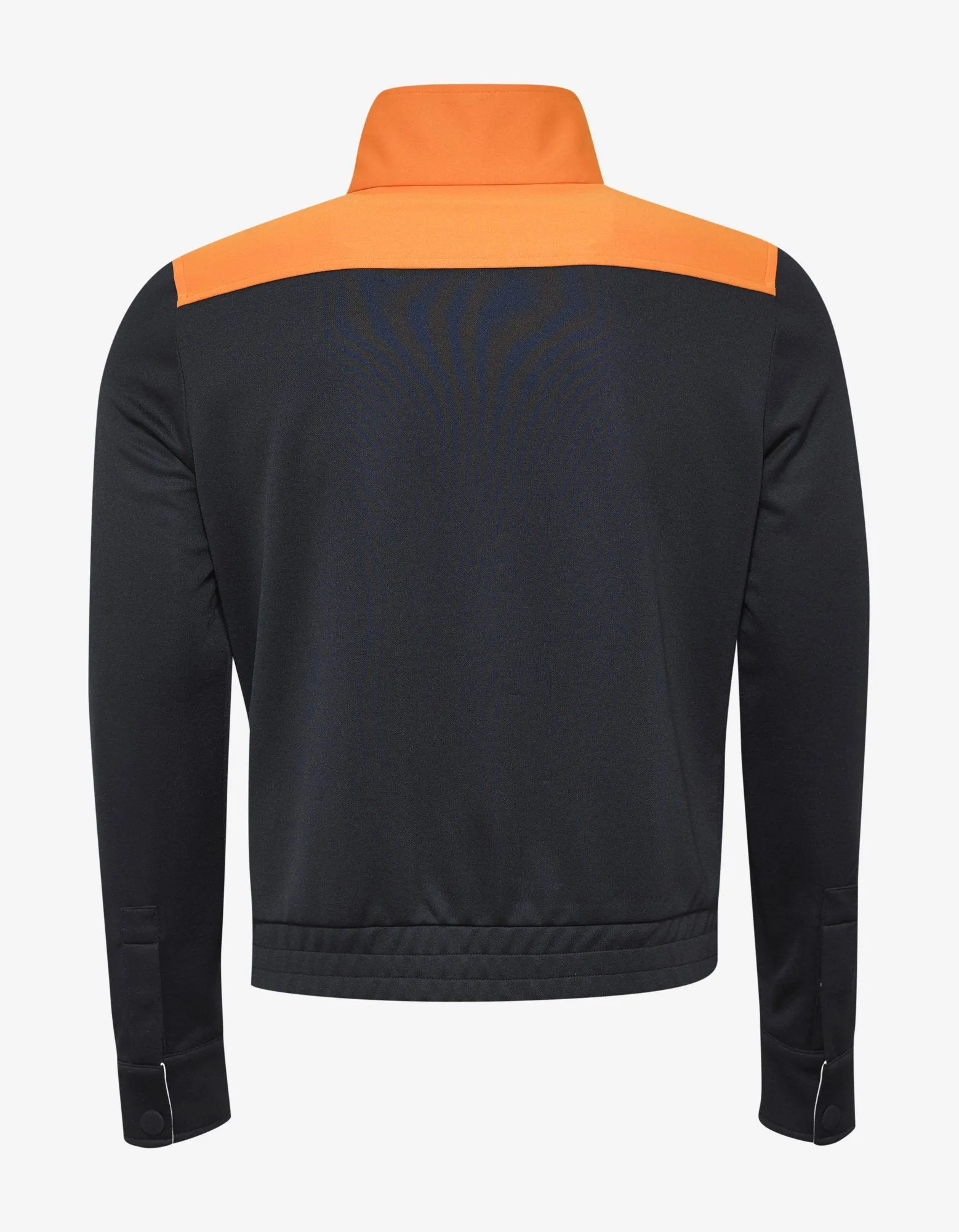 Navy Blue Track Jacket with Orange Trim