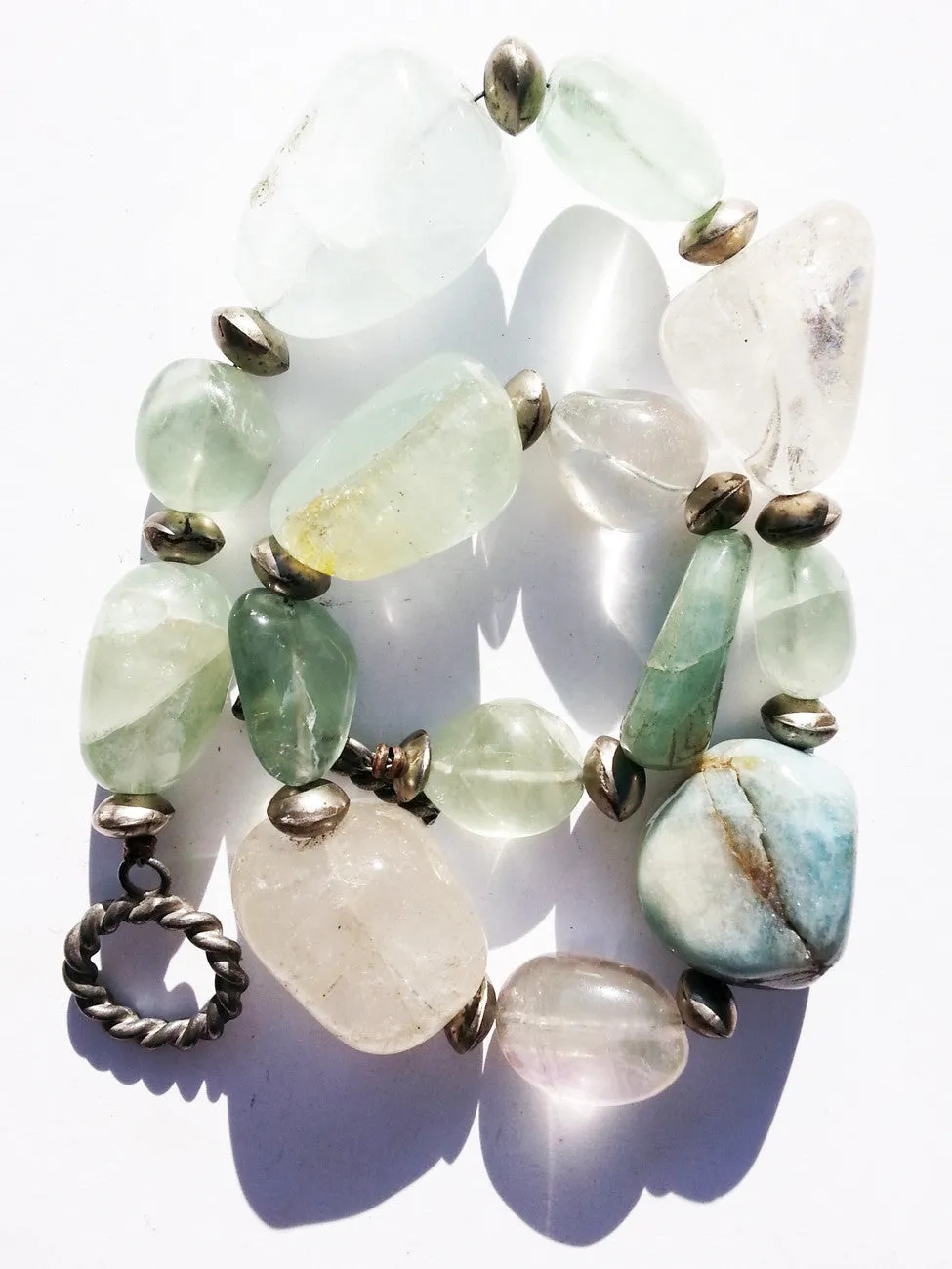 Necklace Enormous Aquamarine Quartz Tuareg Silver