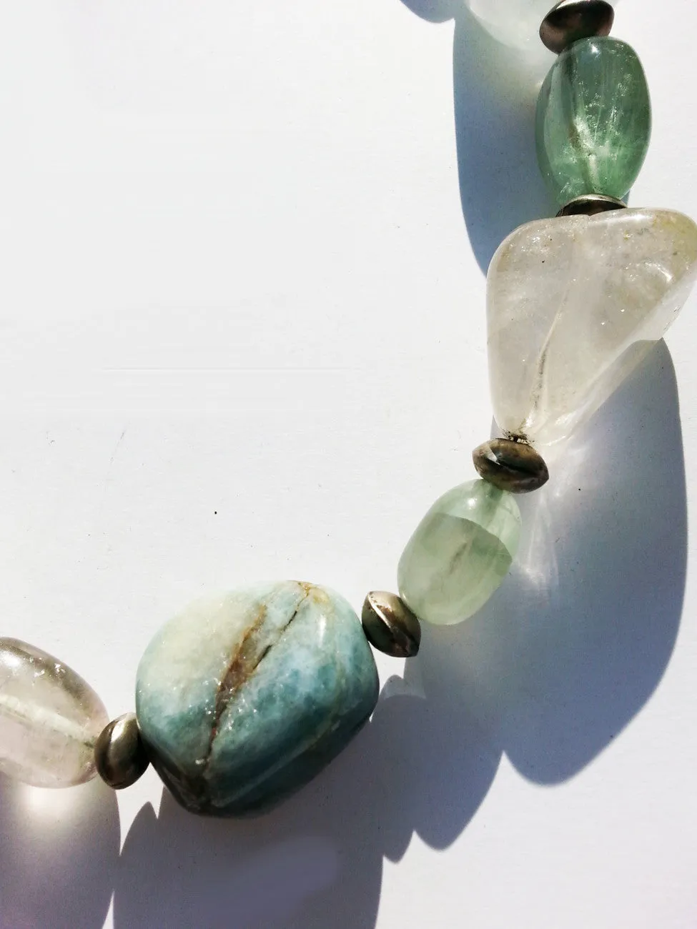 Necklace Enormous Aquamarine Quartz Tuareg Silver