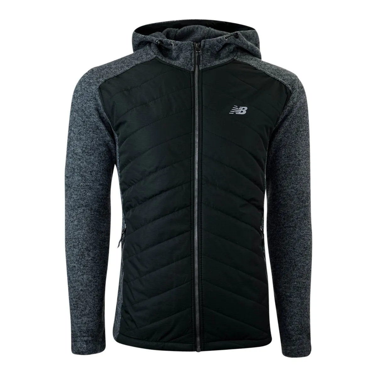 New Balance Men's Quilted Full-Zip Fleece Hooded Jacket