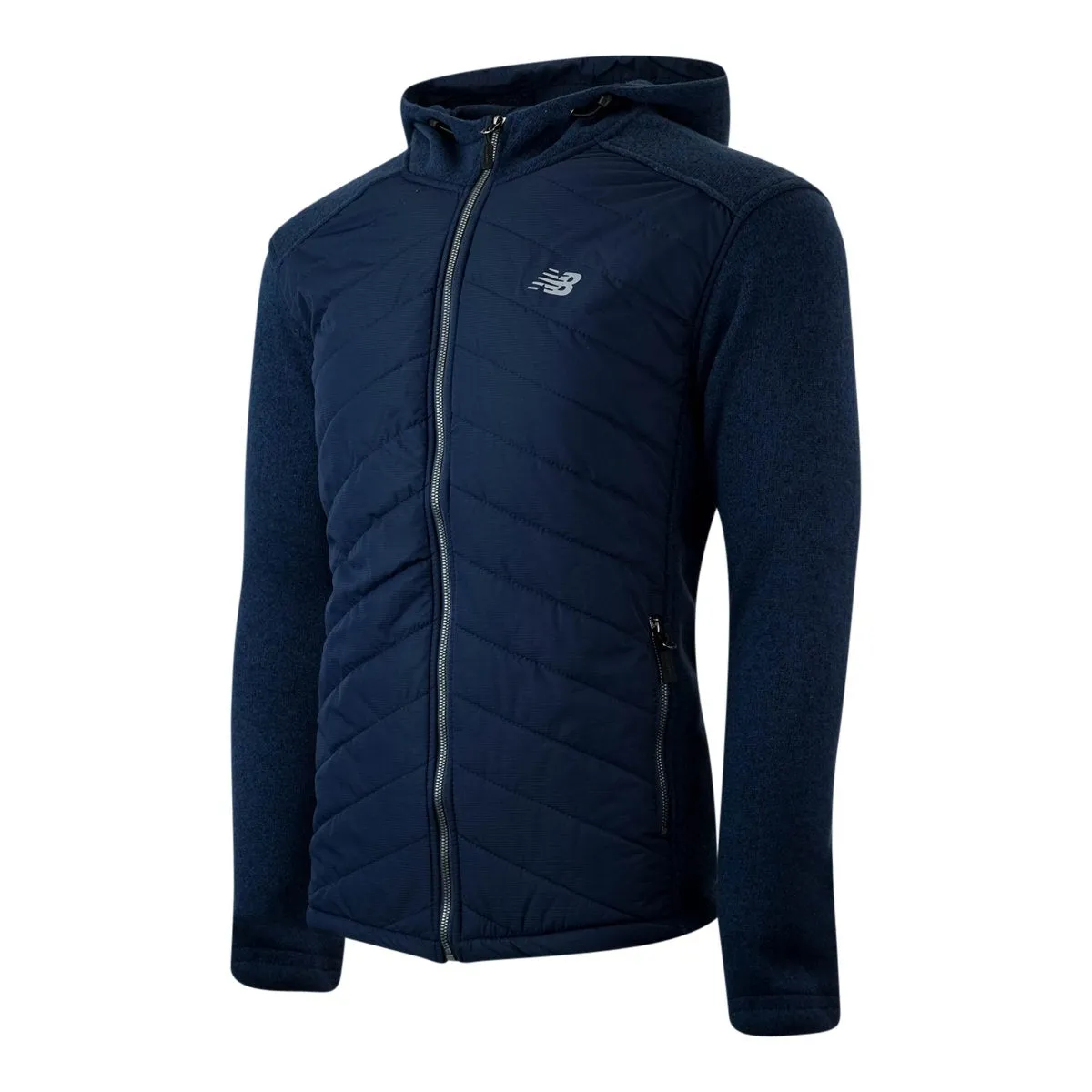 New Balance Men's Quilted Full-Zip Fleece Hooded Jacket