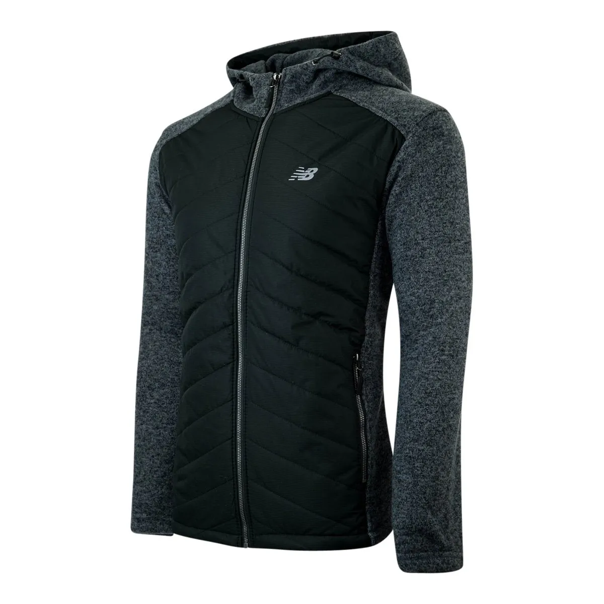 New Balance Men's Quilted Full-Zip Fleece Hooded Jacket