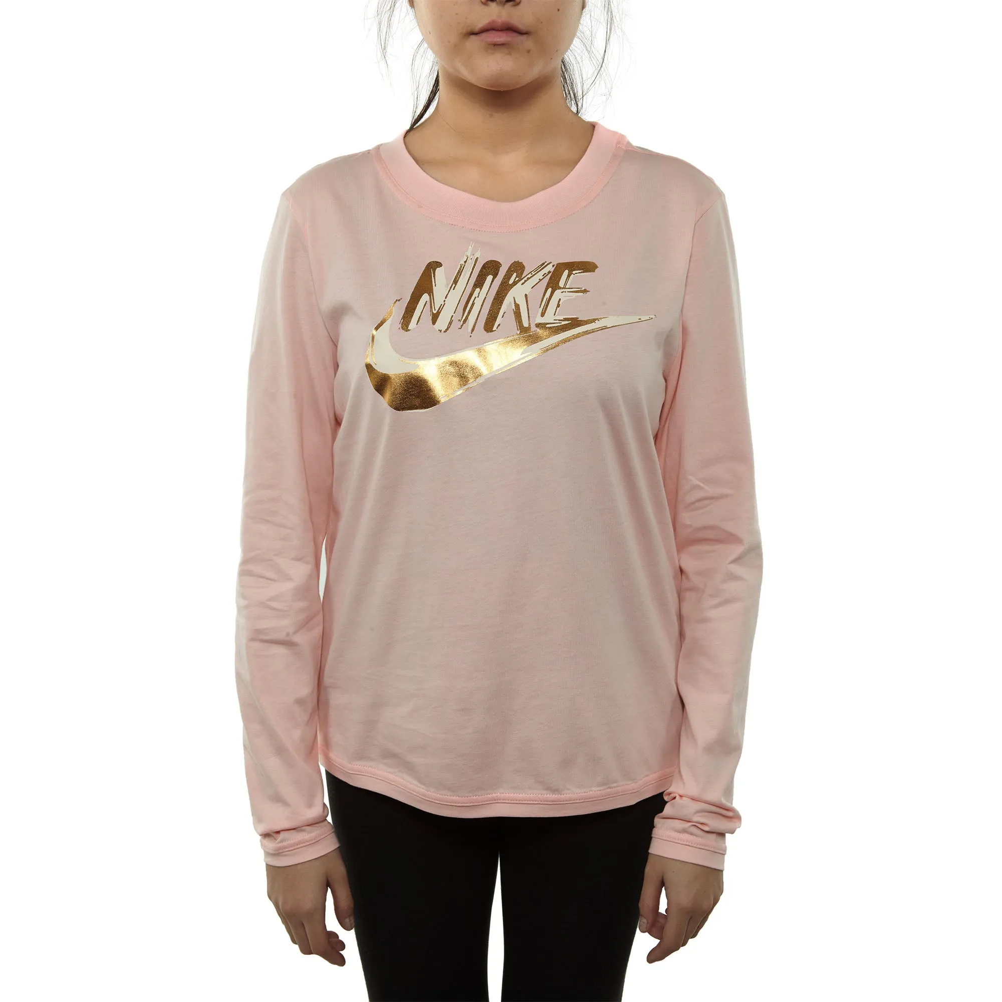 Nike Metallic Logo Long Sleeve Top  Womens Style : 939348-010