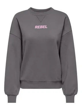 Onlsofia L/s Word O-neck Swt - Grijs