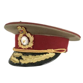 Original Romanian Army Land Forces “Military Medicine” General Officer Peaked Visor Cap With Original Applied Insignia - Circa 1992