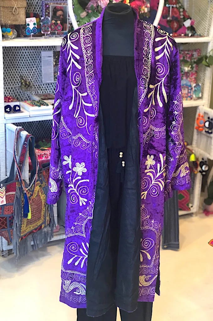 Paradiso Suzani Coat in Violet