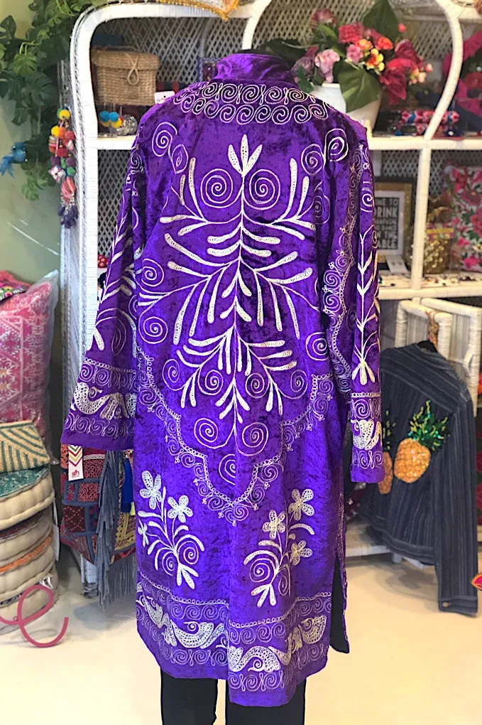 Paradiso Suzani Coat in Violet