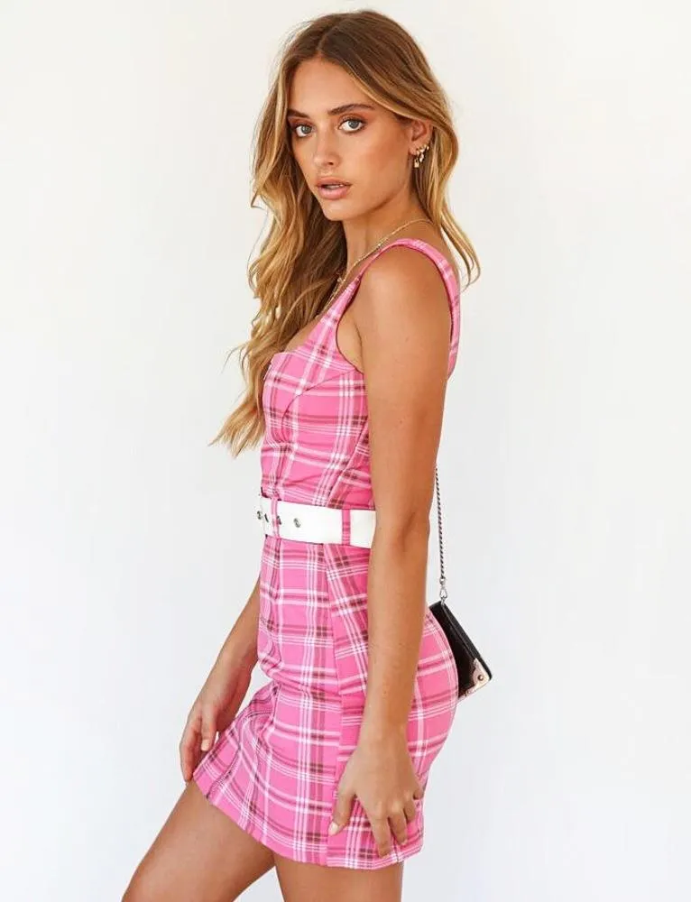 Polaris Dress - Pink Tartan