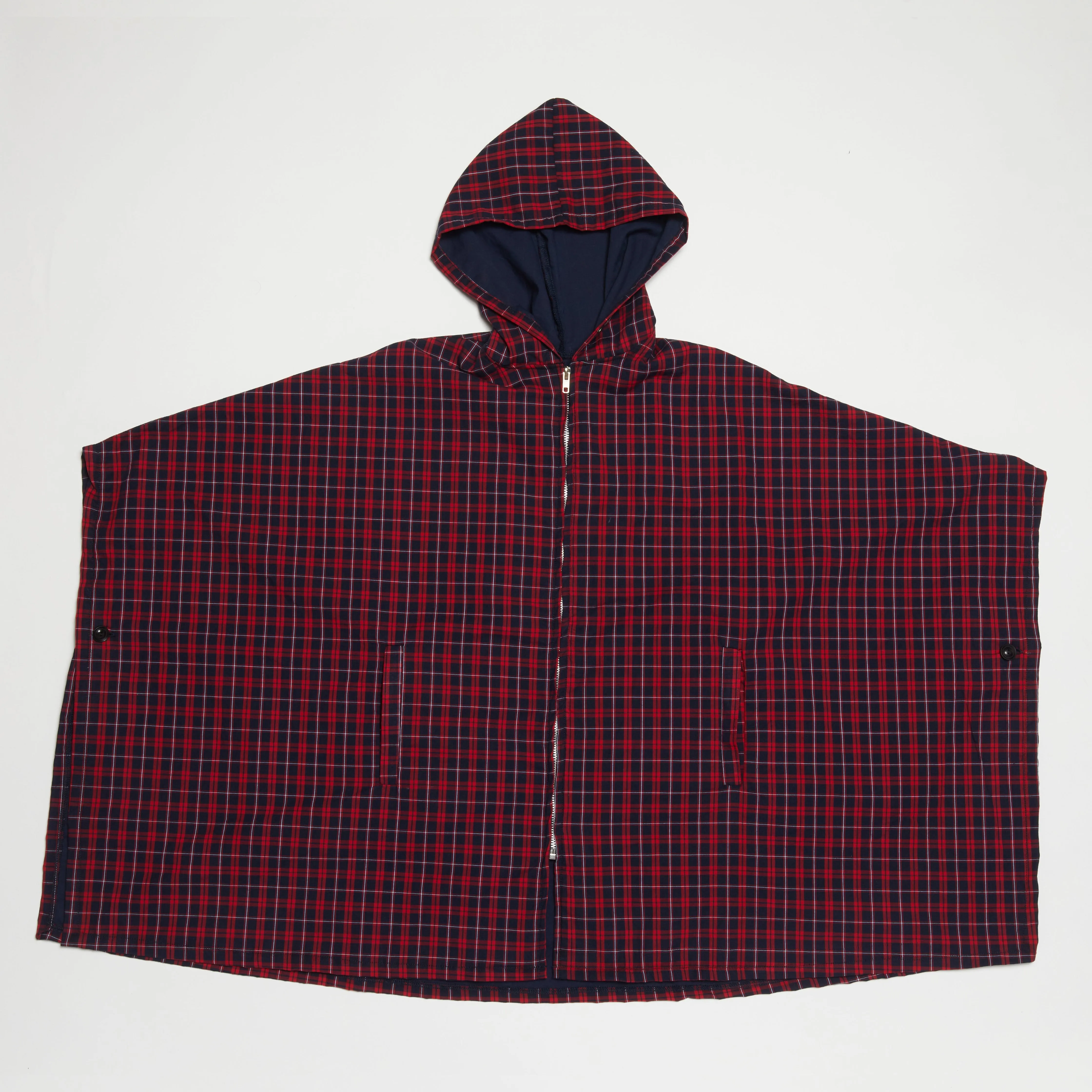 Poncho (Red x Navy)