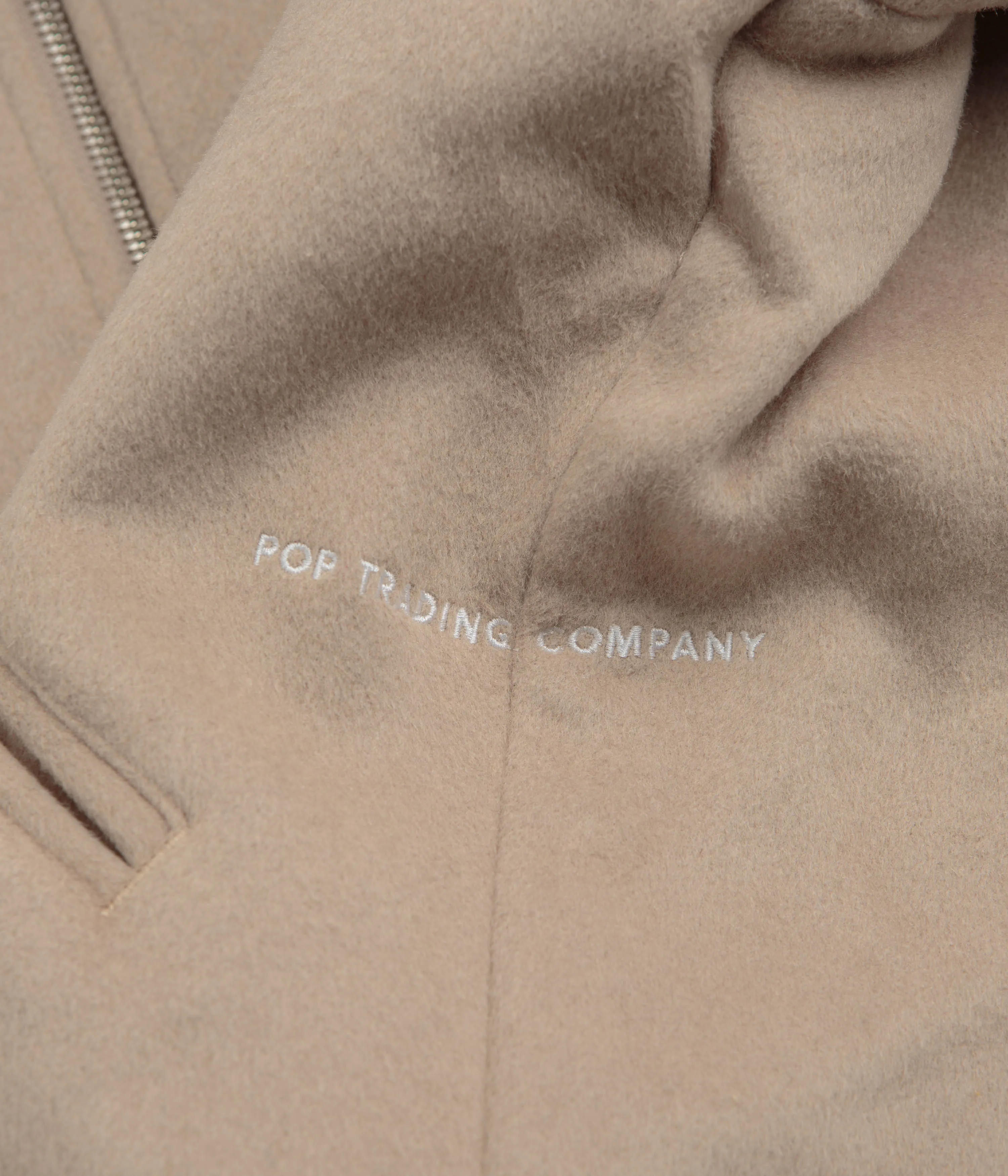 Pop Trading Company Varsity Jacket - White Pepper