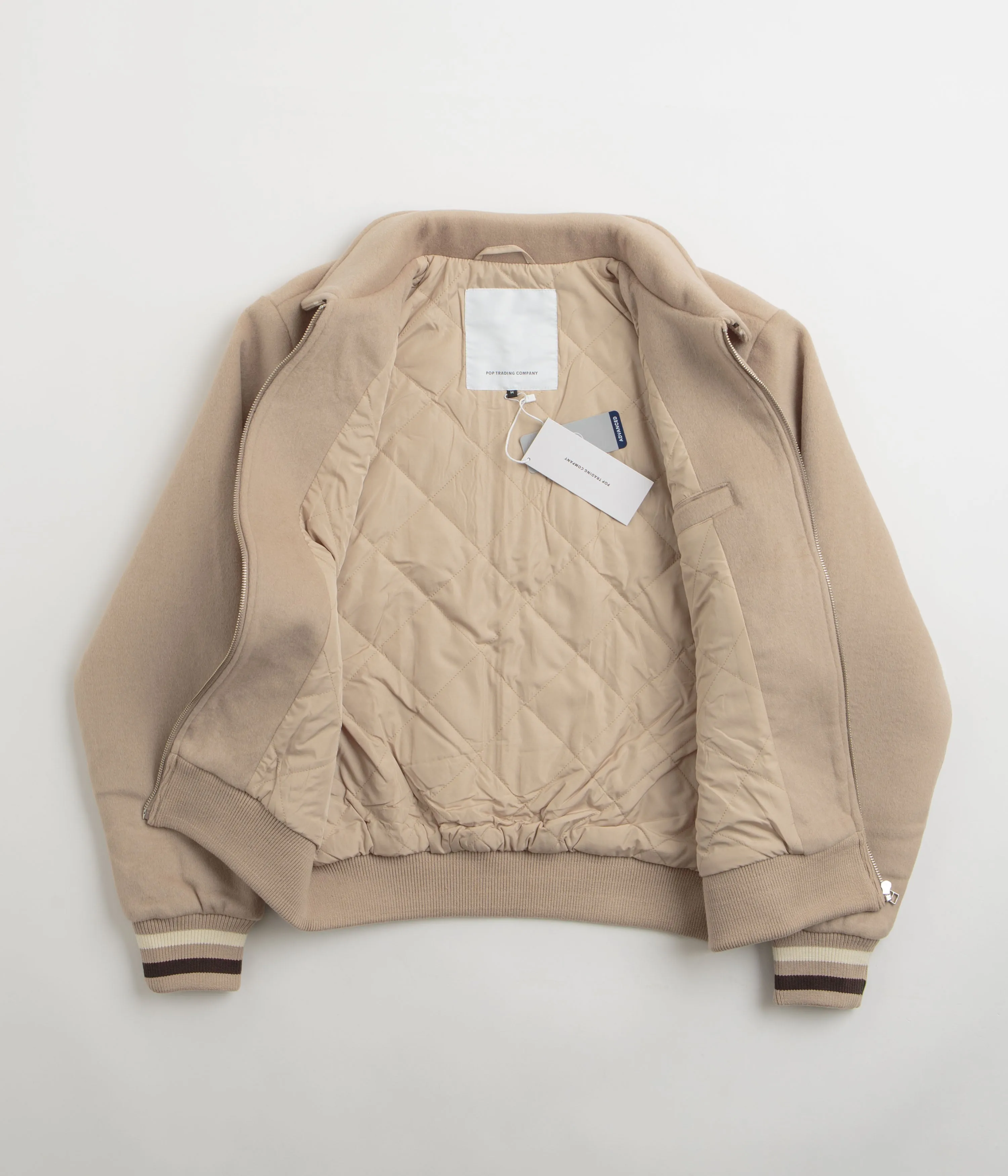 Pop Trading Company Varsity Jacket - White Pepper