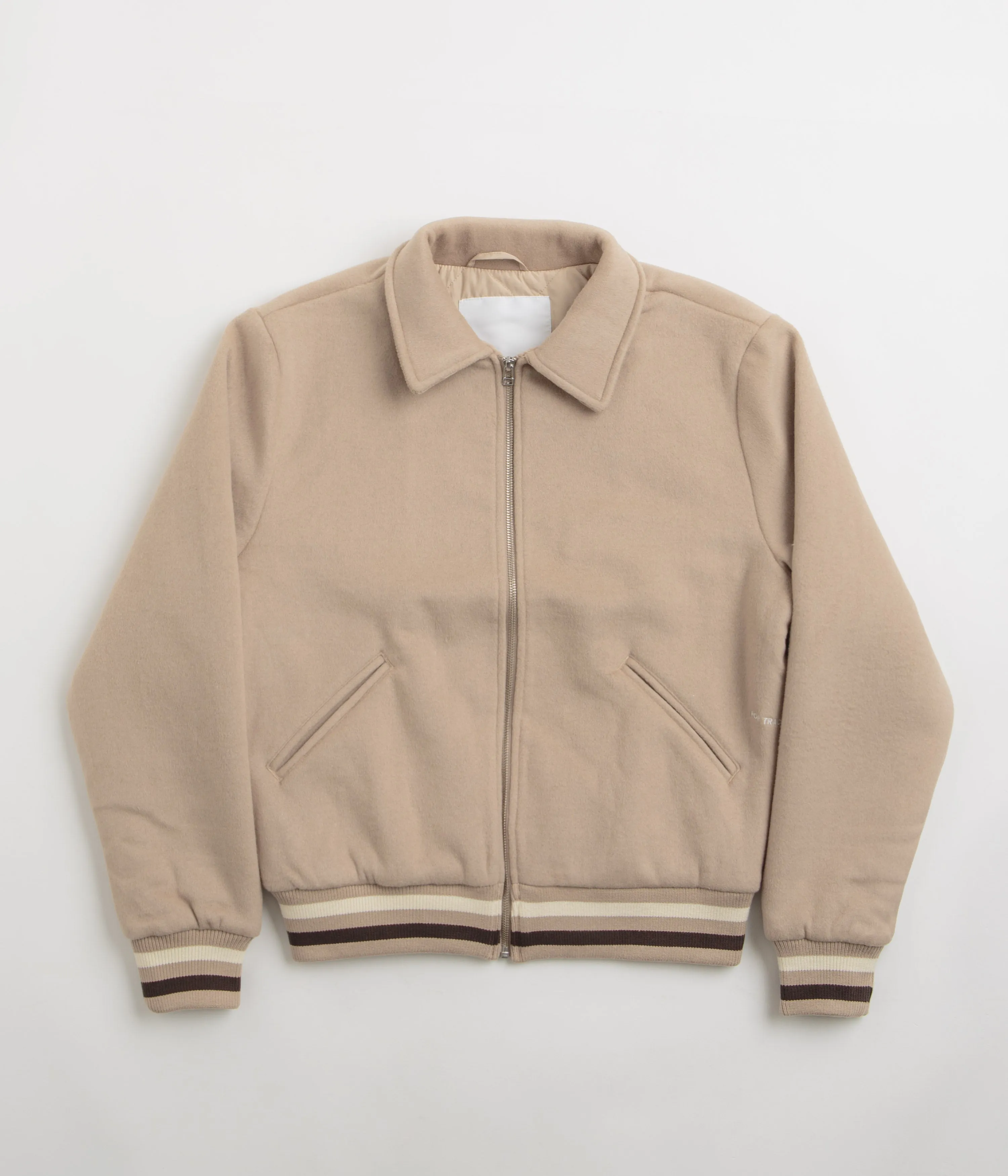 Pop Trading Company Varsity Jacket - White Pepper