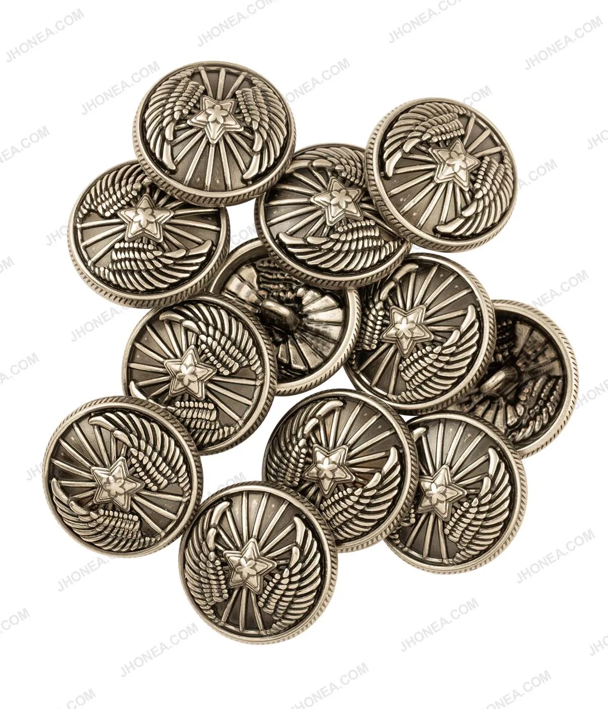 Premium Antique Vintage Winged Star Design Buttons for Jackets