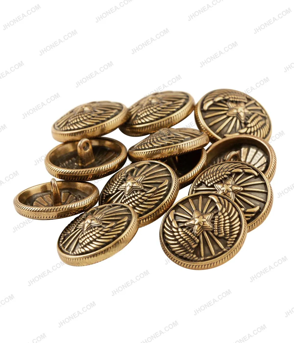 Premium Antique Vintage Winged Star Design Buttons for Jackets