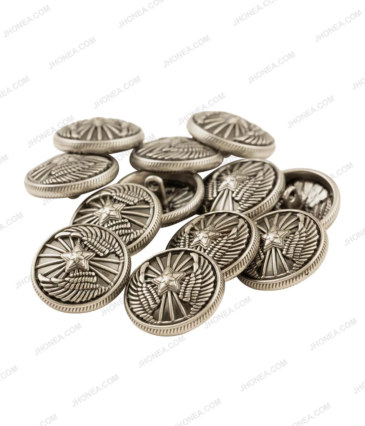 Premium Antique Vintage Winged Star Design Buttons for Jackets