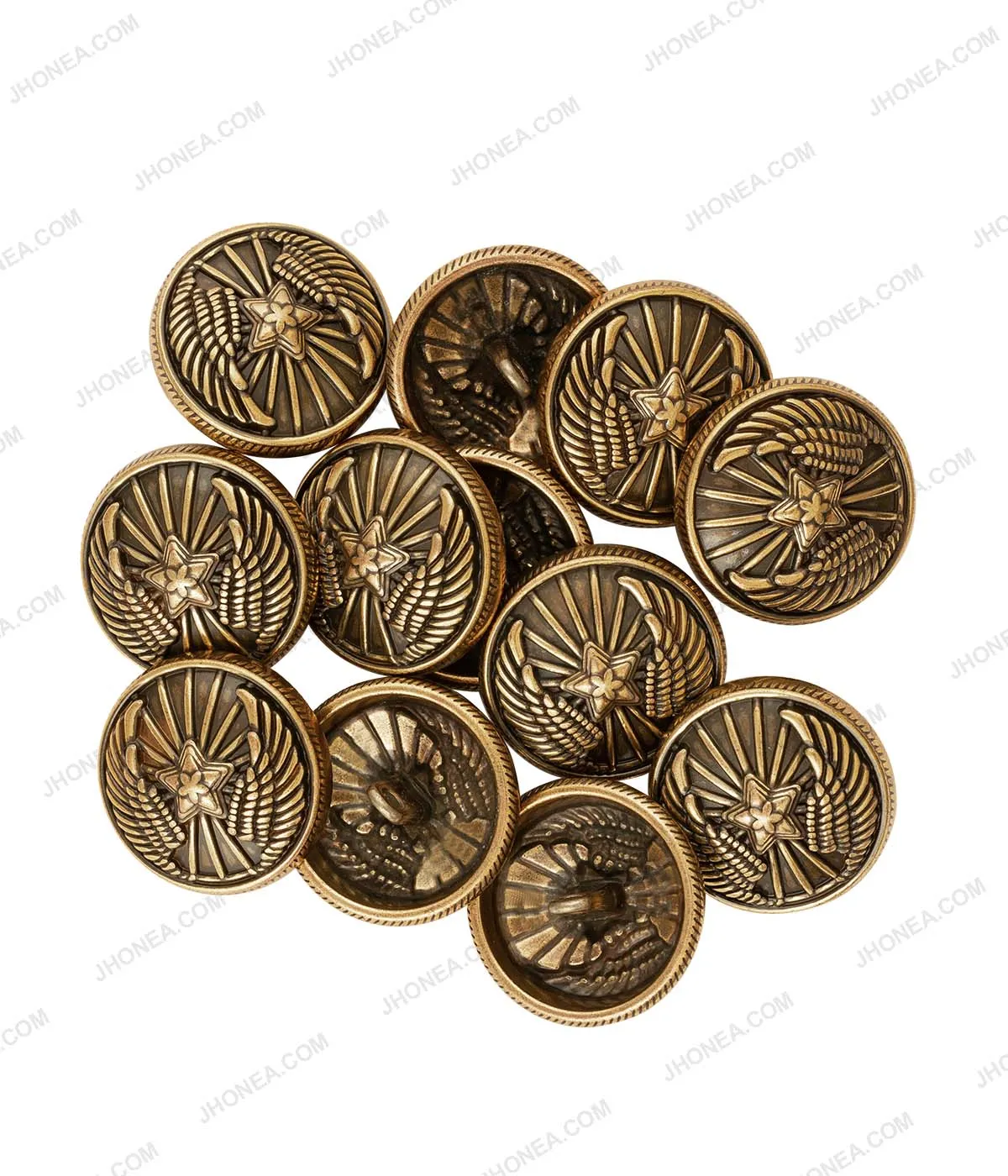 Premium Antique Vintage Winged Star Design Buttons for Jackets