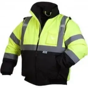 PYRAMEX - Hi-Vis Black Bottom Class 3 Bomber Jacket - Green