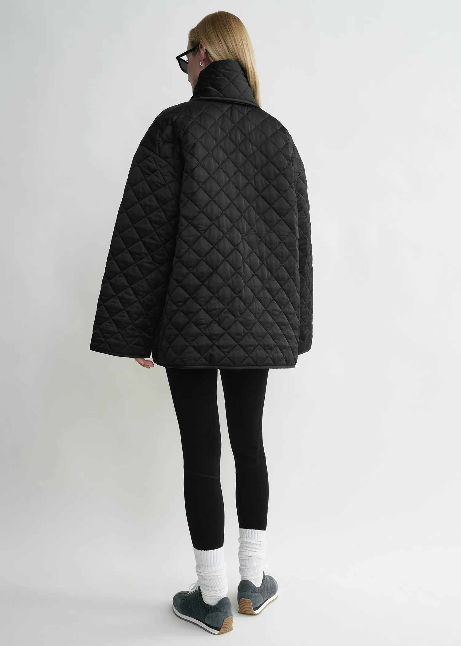 Quilted scarf jacket black