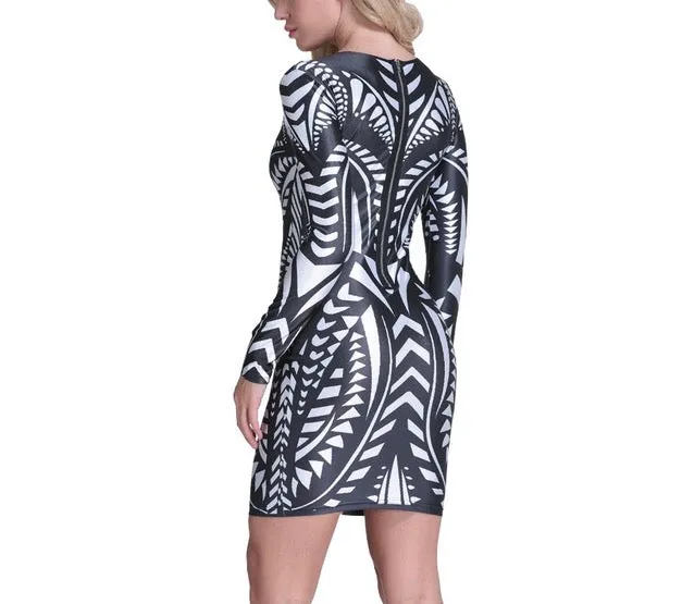 "Alpha" geometric bodycon dress