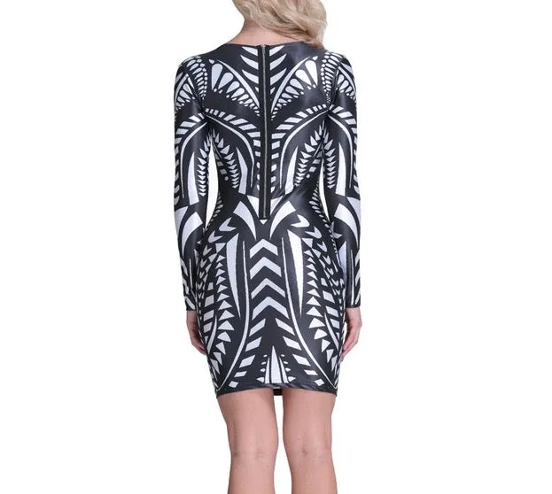 "Alpha" geometric bodycon dress