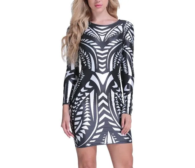 "Alpha" geometric bodycon dress