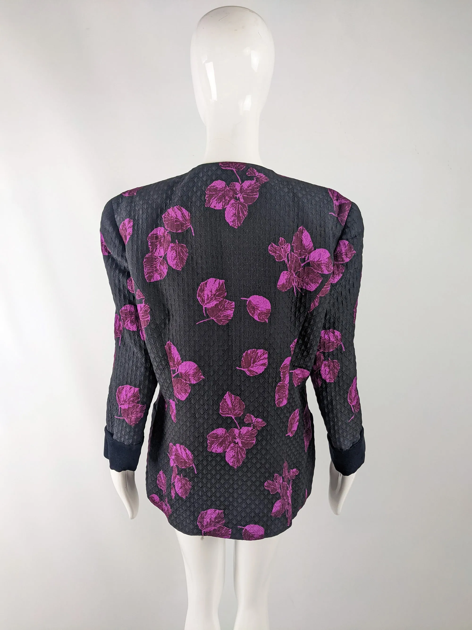 Renato Balestra Vintage Womens Floral Quilted Jacket, 1980s