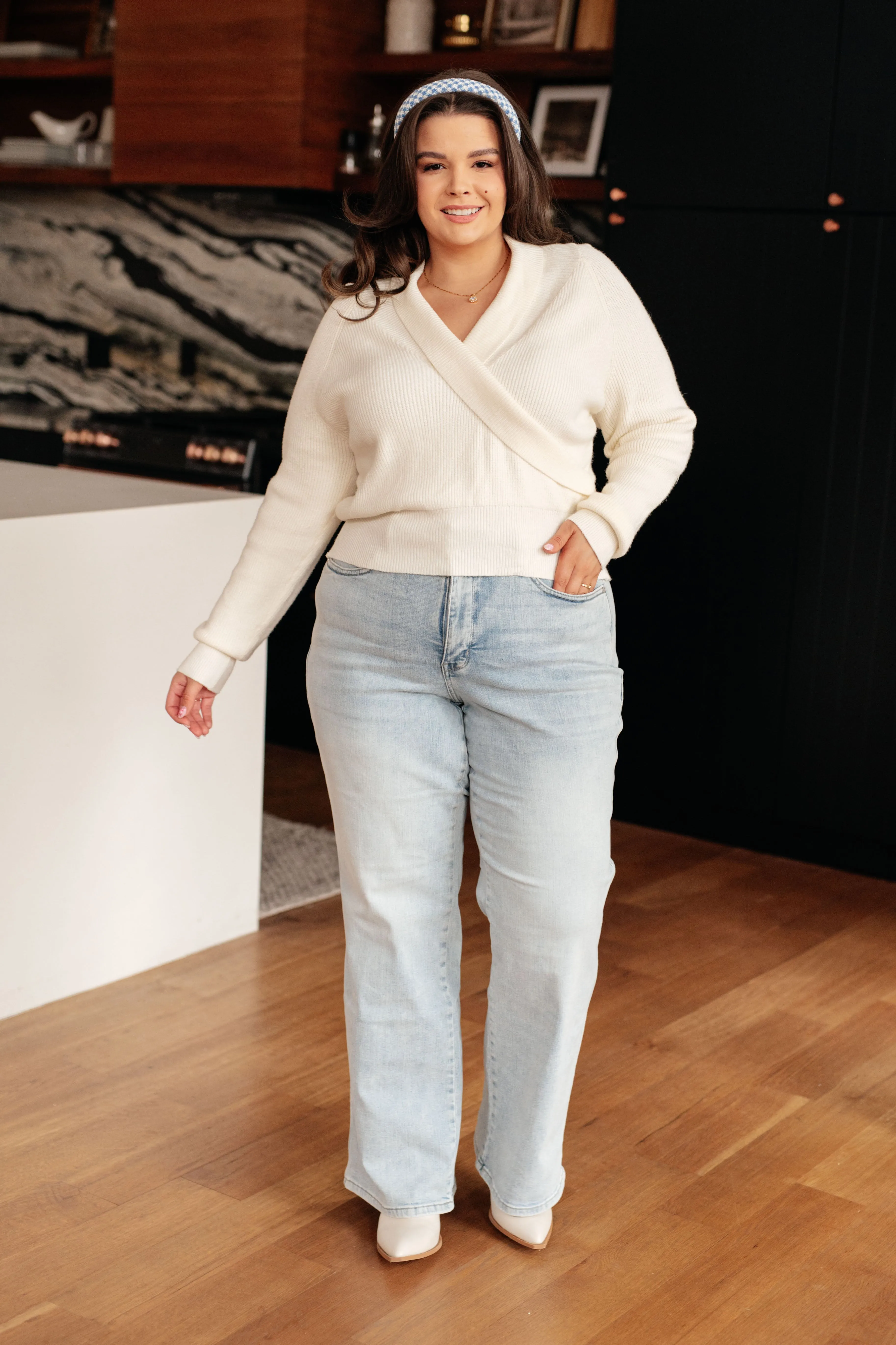 Requisite Request Surplice Crop Sweater - One Eleven North