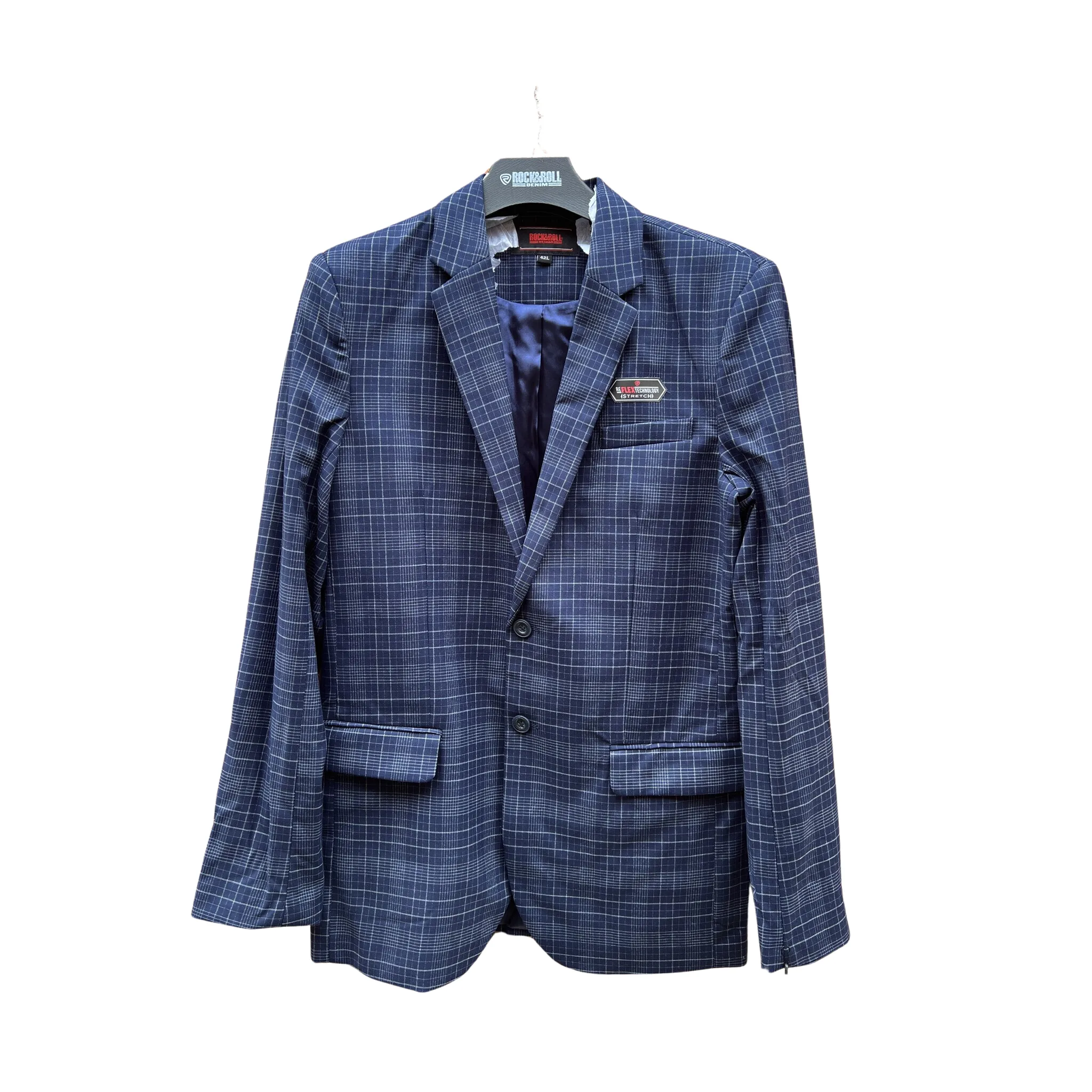 ROCK & ROLL MEN'S INDIGO STRIPED SPORTS BLAZER - BM96C04969