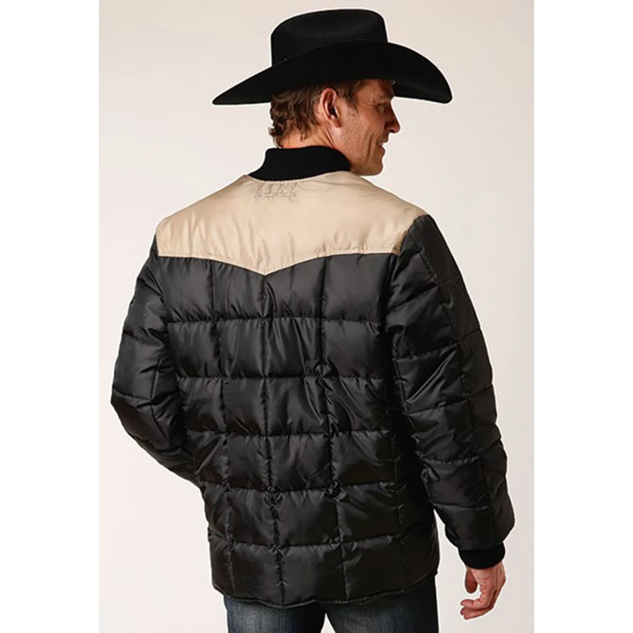 Roper Men's Black & Tan Poly Coat