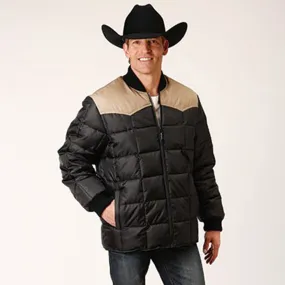 Roper Men's Black & Tan Poly Coat