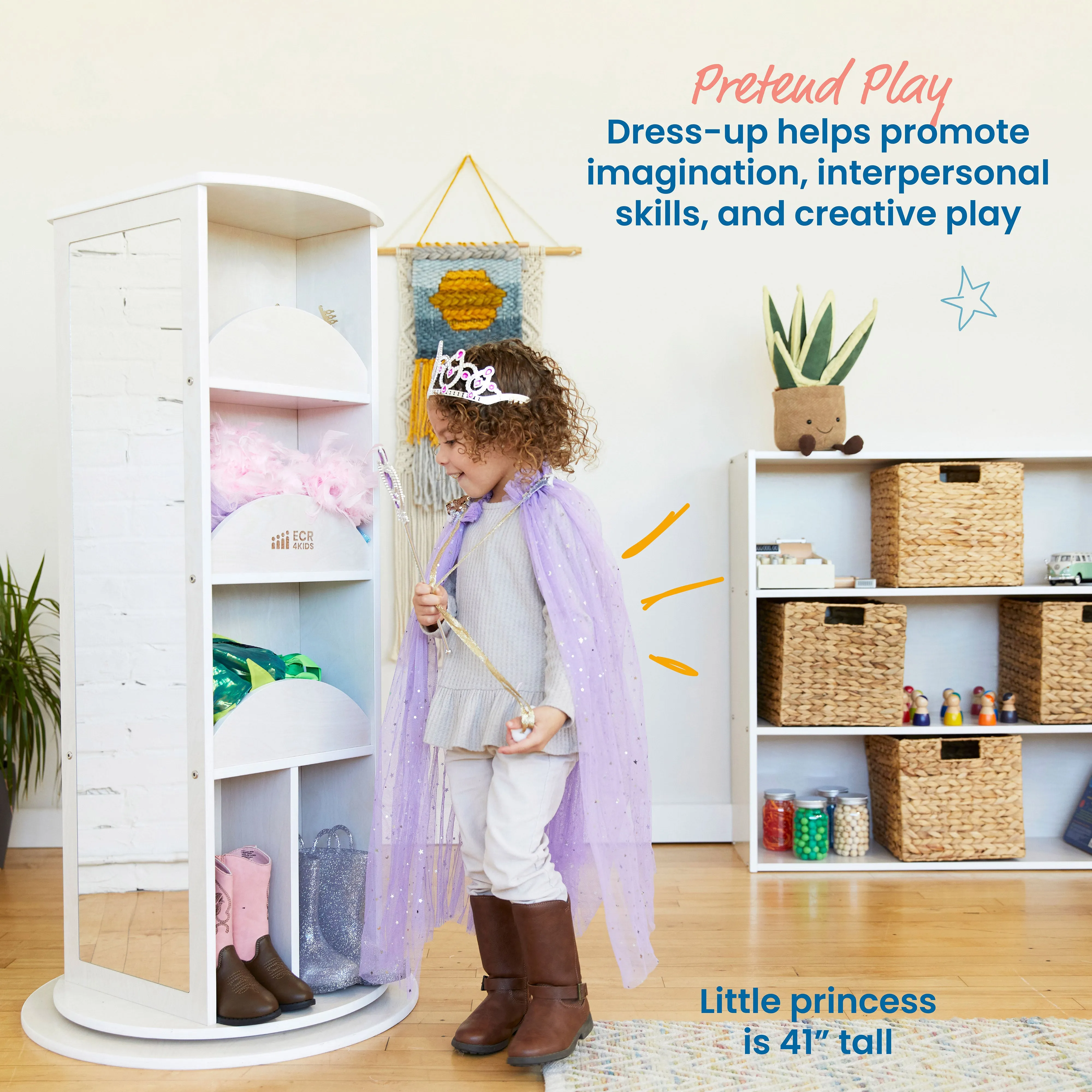 Rotating Dress-Up Carousel, Dramatic Play Costume Storage