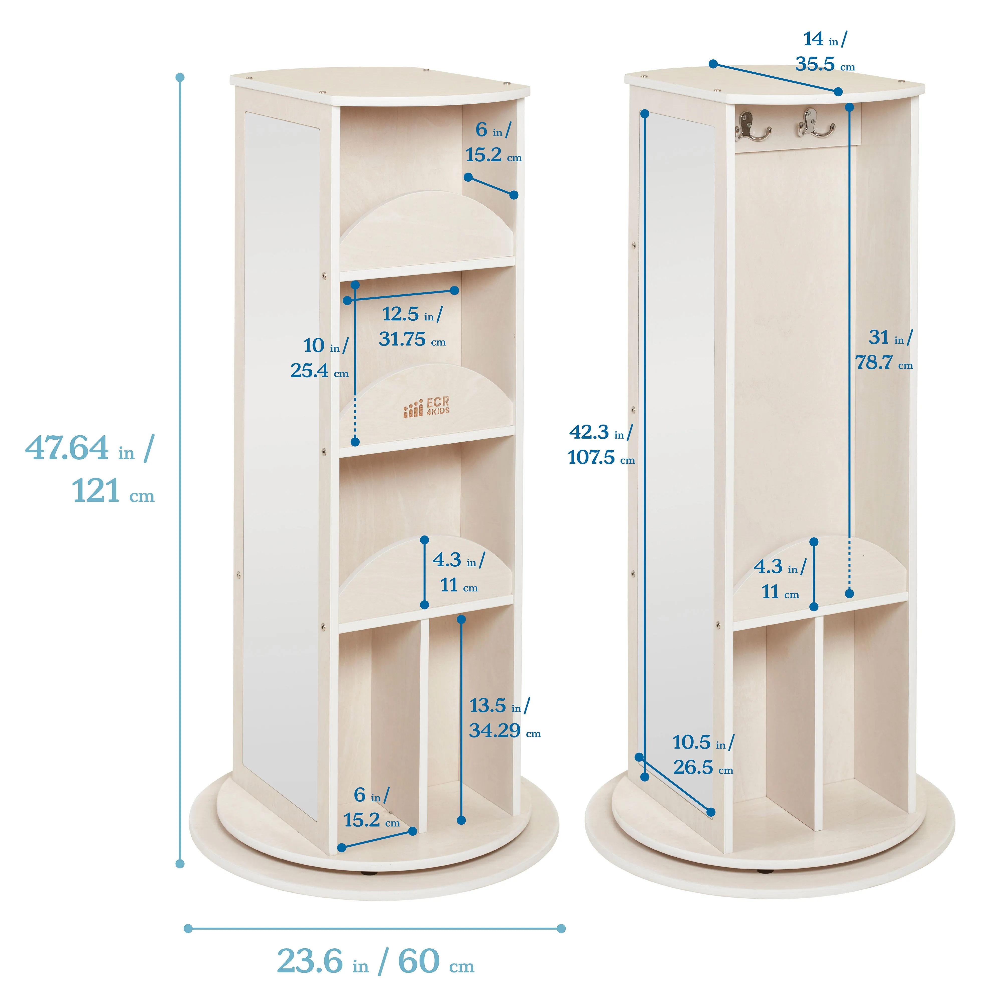 Rotating Dress-Up Carousel, Dramatic Play Costume Storage