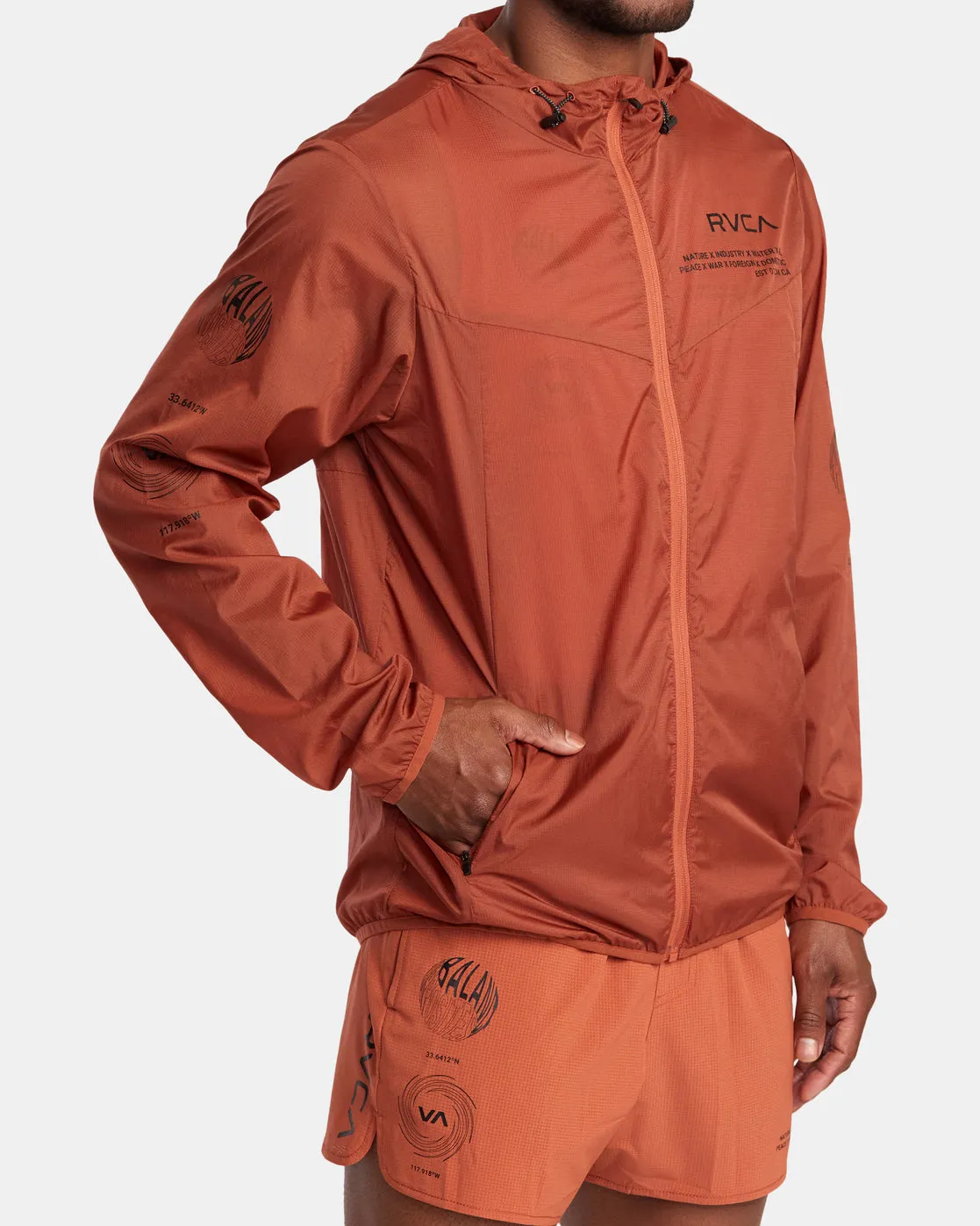 RVCA Runner Lightweight Training Jacket - Terracotta