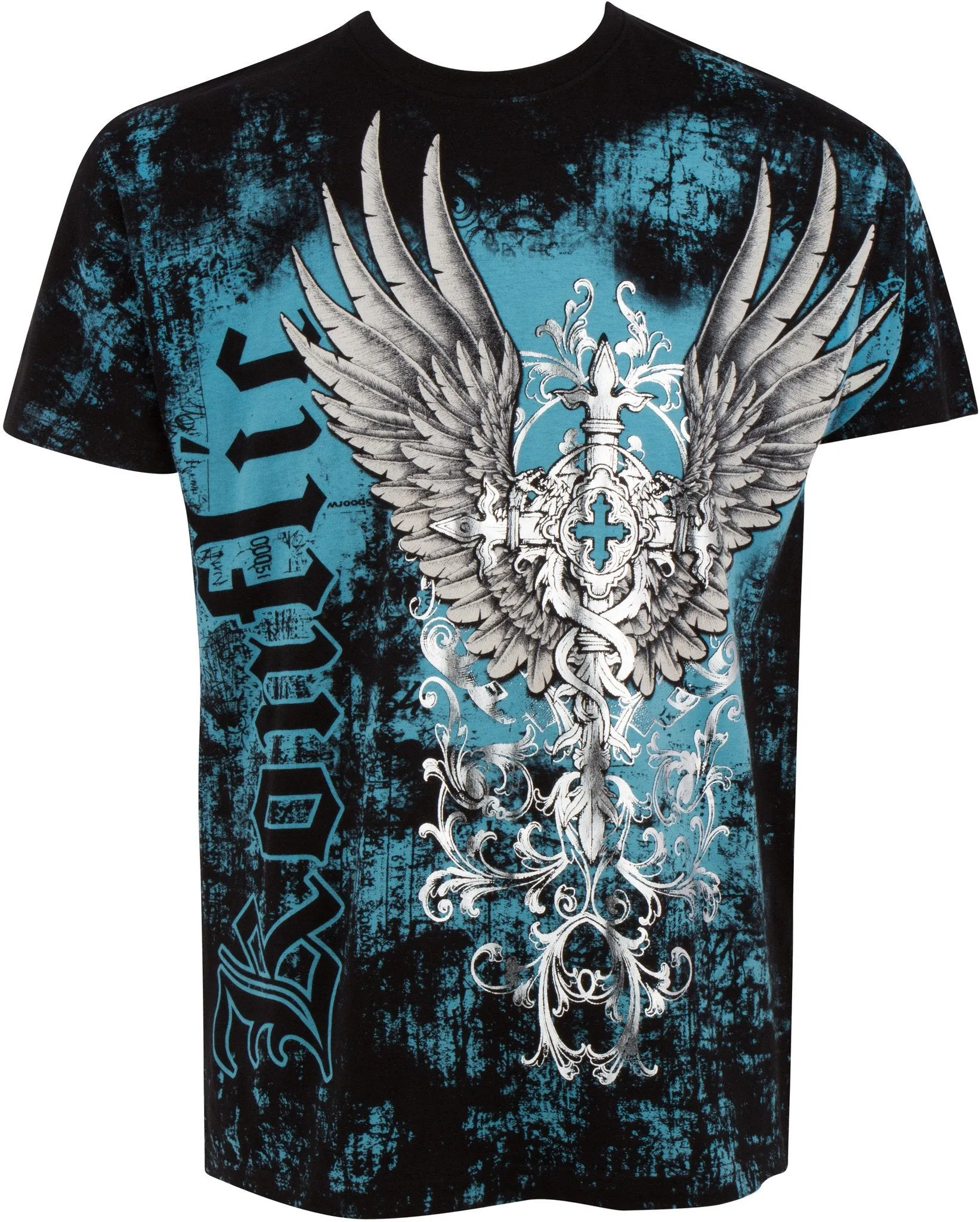 Sakkas Great Guardian Metallic Embossed Mens Fashion T-Shirt