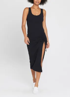 SANDPIPER Ribbed Midi Dress in Black