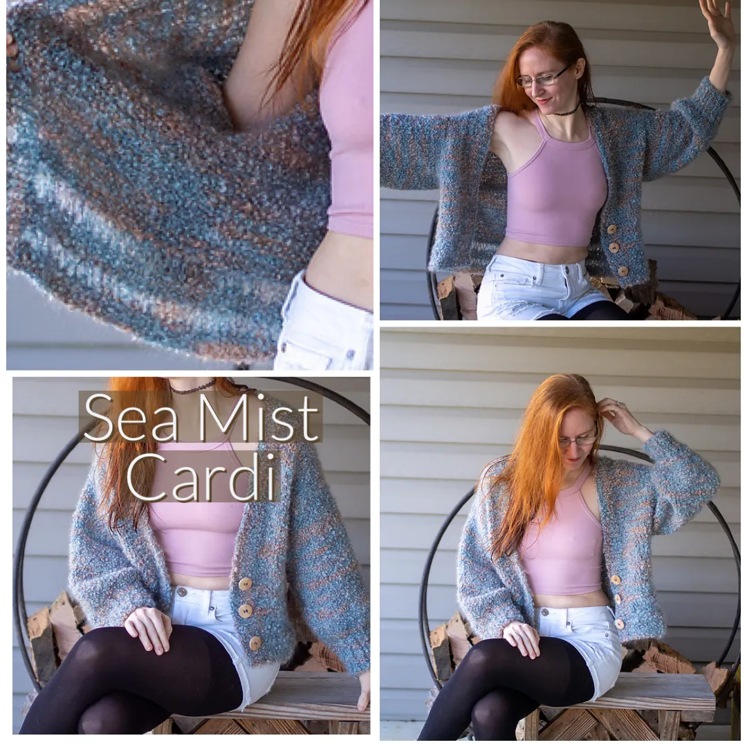 Sea Mist Cardi Knitting Pattern Chunky Weight