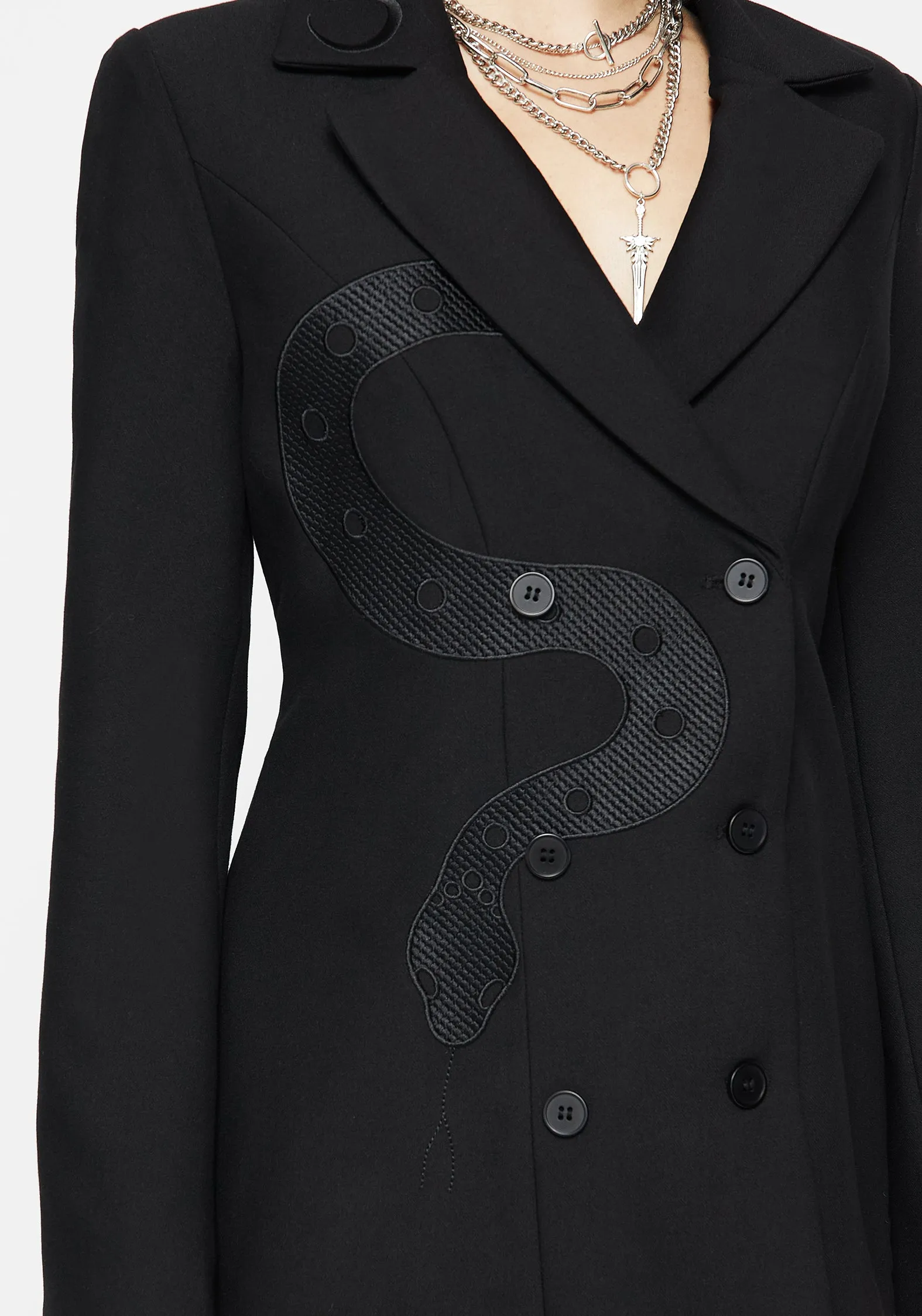 Slither Embroidered Blazer Dress