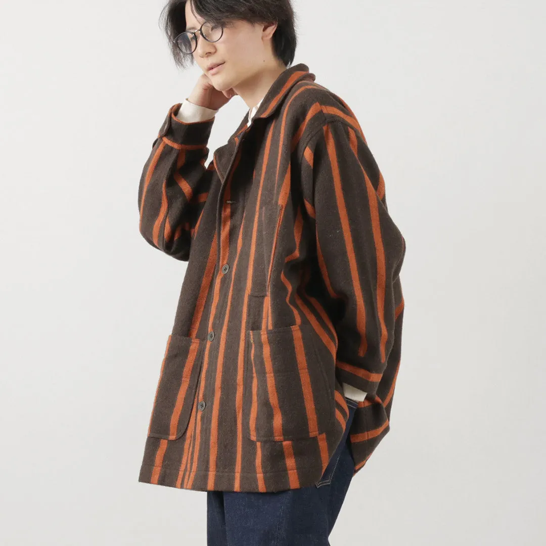 SLOW HANDS / Old School Stripe Loose Fit Coverall Coat